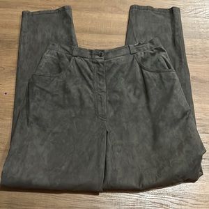 Vintage suede/faux suede dark green, straight leg pants by Aramis